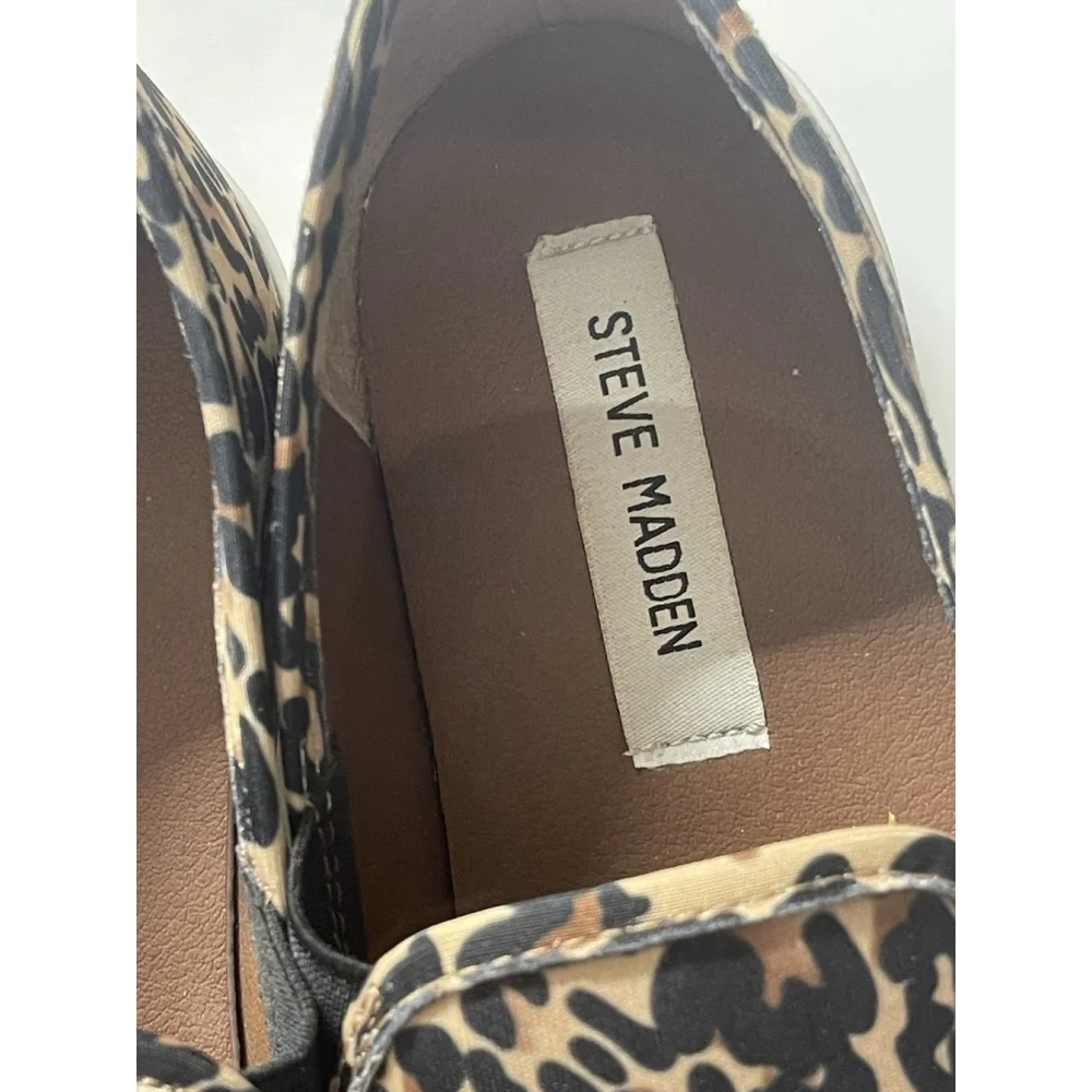 Steve Madden Womens Leopard Print Sneakers Loafers Size 8.5